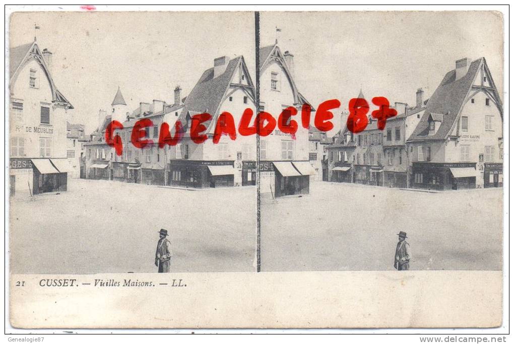 03 - CUSSET - VIEILLES MAISONS -  CARTE STEREO - Altri & Non Classificati