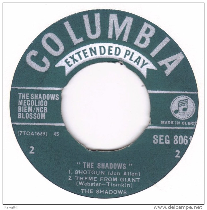 EP 45 RPM (7")  The Shadows  "  Mustang  "  Angleterre - Instrumental