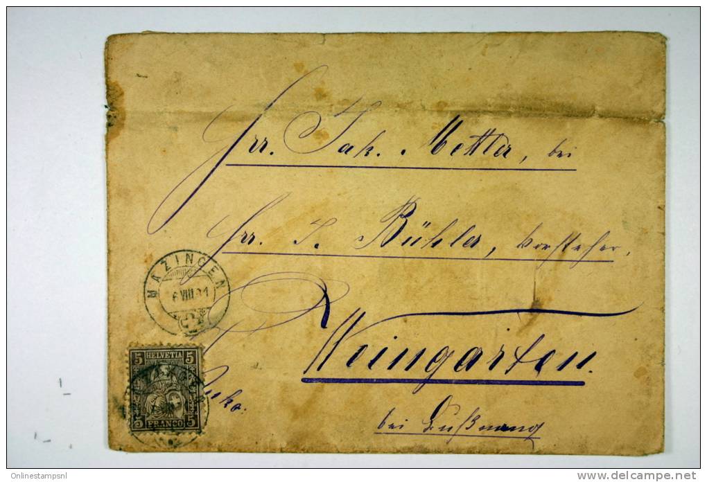 Switserland: Cover 1881 Mazingen -&gt; Weinfelden, Nice Cancels - Lettres & Documents