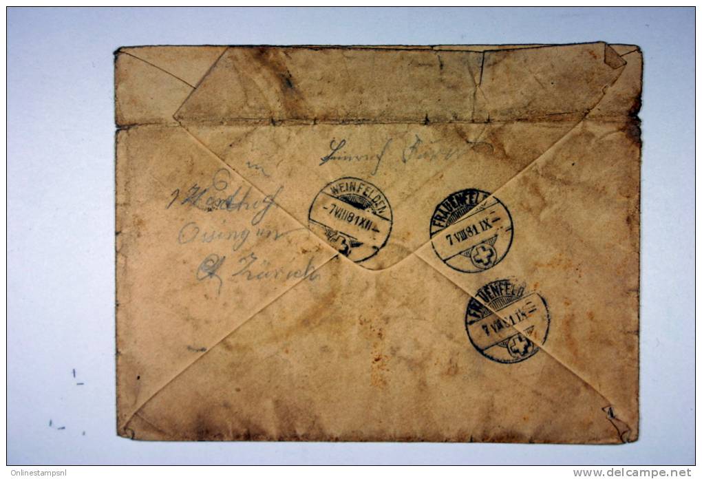 Switserland: Cover 1881 Mazingen -&gt; Weinfelden, Nice Cancels - Storia Postale