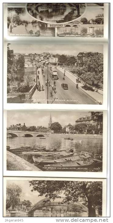 CARTE LETTRE N°2 - 6 VUES FORMAT CPSM BEDFORD (Angleterre-Bedfordshire) - - Bedford