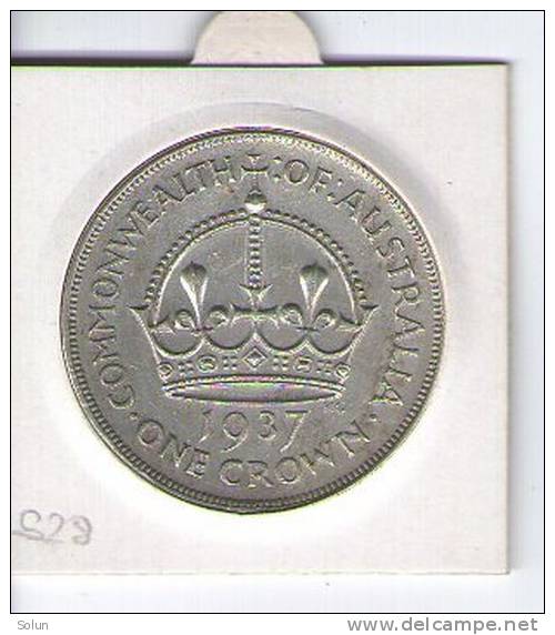 AUSTRALIA 1937 ONE CROWN " HP" " KG "silver Coin - Crown