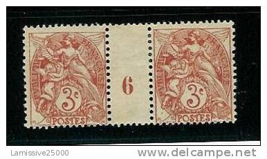 FRANCE TYPE  BLANC N° 109 *  MILLESIME 6 DE 1906 - Millésimes