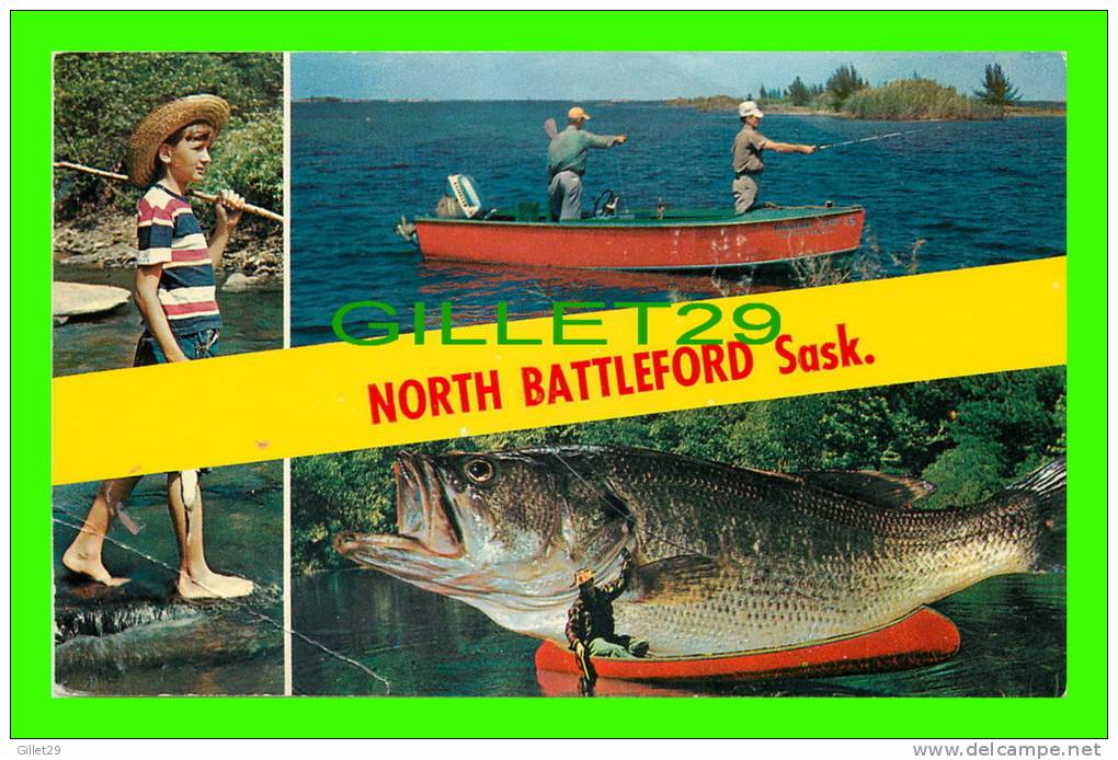 NORTH BATTLEFORD, SASK. - 3 MUTIVIEWS - TRAVEL IN 1963 - - Autres & Non Classés