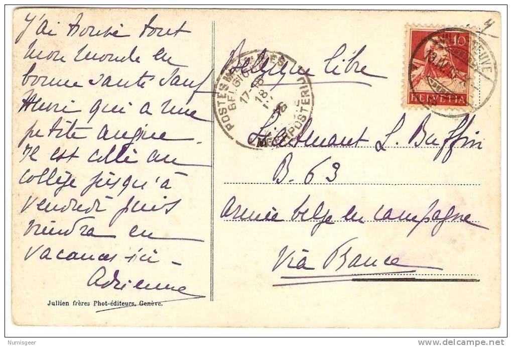 Lac  Léman  à  Clarens    ( Cachet Postes Militaires Belges ) - Andere & Zonder Classificatie