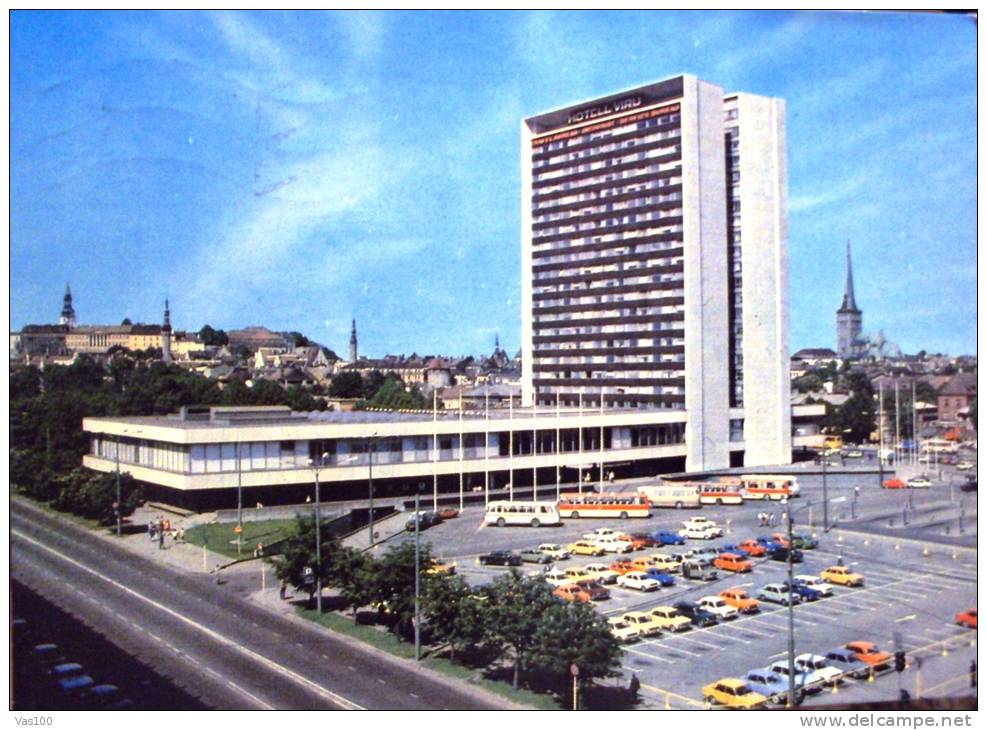 TALLINN - "VIRU" HOTEL, CARS, BUS, STATIONARY, ENTIER POSTEAUX, 1982, RUSSIA - Autres & Non Classés