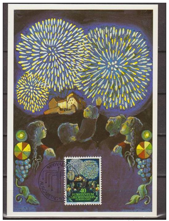 Liechtenstein, 1981, Europe, CEPT, Folklore, Fireworks, Maximum Card - Altri & Non Classificati