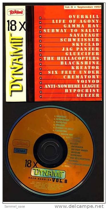 Musik CD "Rock Hard" Promo Dynamit Vol. 8  -  Von 1997 - Hard Rock & Metal