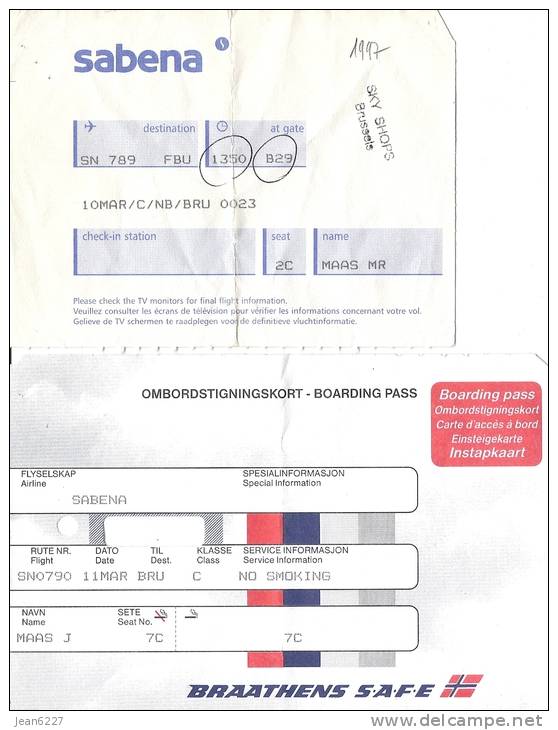 Boarding Pass - Brussels-Oslo FBU-Brussels - Instapkaart