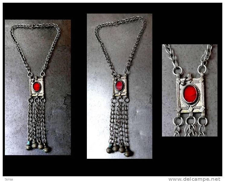 Ancien Collier Yéménite Argent /  Old Bedouin Silver Necklace From Yemen - Art Oriental