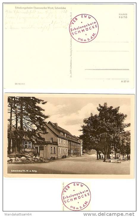 AK 2755 Schmücke/Th. W. A. Rstg. Erholungsheim Eisenwerke West HAND FOTO Aufnahme U. Verlag R. Bechstein, Ilmenau I. Thü - Soemmerda