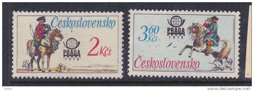 TCHÉCOSLOVAQUIE N° 2215/2216 PRAGA 1978 EXPOSITION PHILATÉLIQUE INTERNATIONALE - Unused Stamps