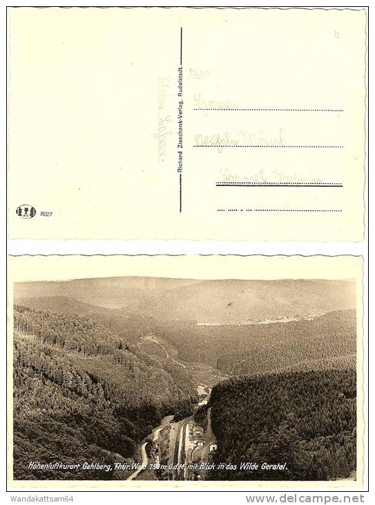 AK 8027 Höhenluftkurort Gehlberg, Thür. Wald 750 M ü. D. M. Mit Blick In Das Wilde Geratal. Richard Zieschank-Verlag, Ru - Rudolstadt