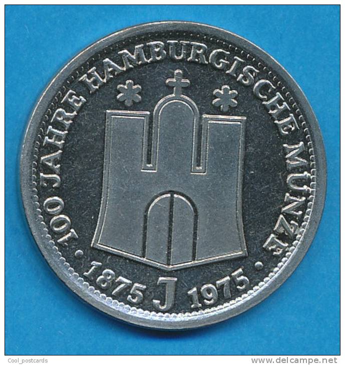 GERMANY,  COAT OF ARMS, HAMBURG, JUBILAEUMS WERTMARKE, 100 JAHRE HAMBURGISCHE MUENZE, 1875 -  1975 - Sonstige & Ohne Zuordnung