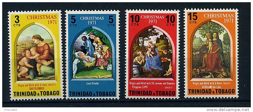 S	Trinité ** N° 290 à 293 - Noël. Tableaux - Trinidad & Tobago (1962-...)