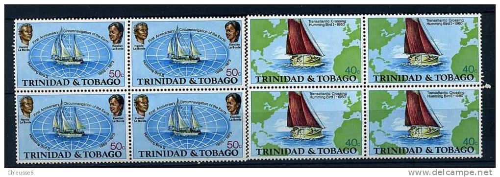 S	Trinité ** N° 330/331 En Blocs De 4 - Croisière Transatlantique - Trinidad & Tobago (1962-...)