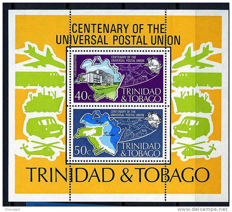 S	Trinité ** Bloc N° 12 - Cent. De L'U.P.U. - Trinidad En Tobago (1962-...)