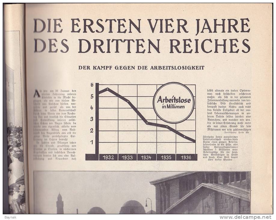 THIRD REICH  -  ILLUSTRIERTER BEOBACHTER  -   128 PAGES  -  ANTI JEWISH PROPAGANDA,  Kdf BAUT SCHIFFE, SIEDLUNGEN,