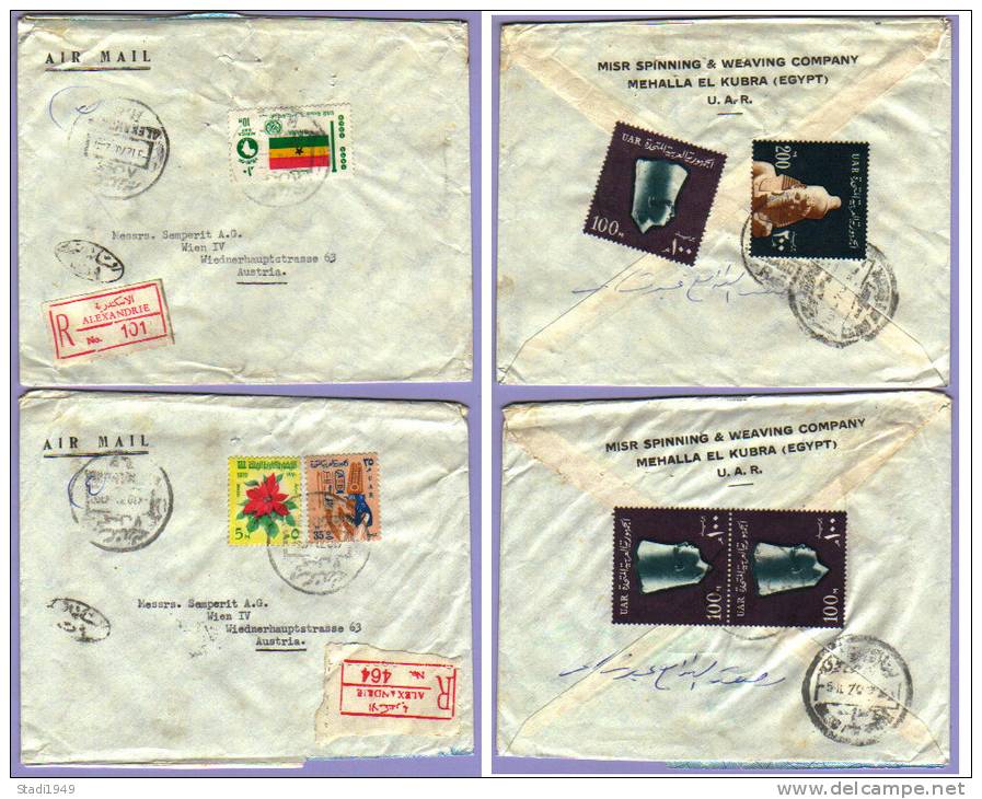 Airmail Regist 2 Letters Ägypten Alexandrie 1970 (511) - Briefe U. Dokumente