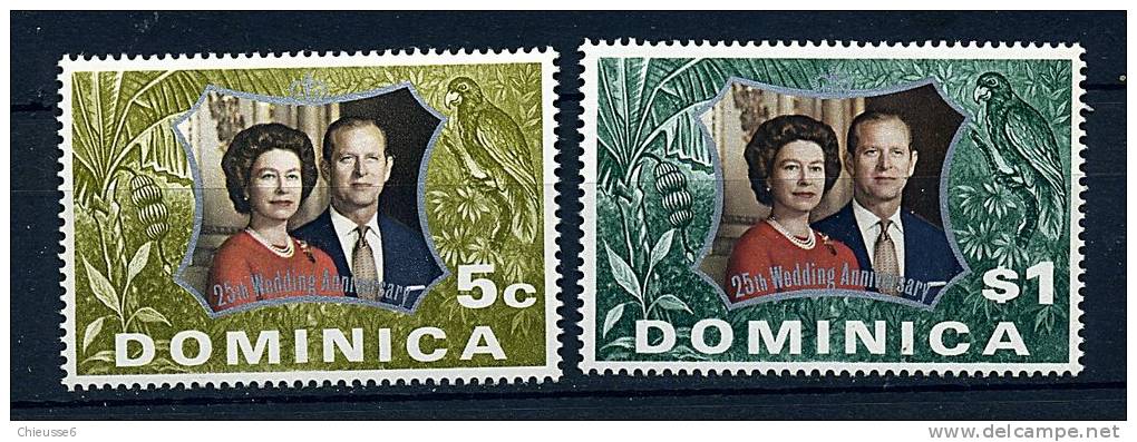 S	Dominique ** N° 346/347 - Noces D'argent De La Reine Elizabeth II - Dominica (1978-...)