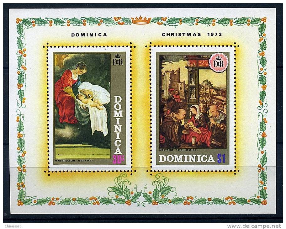 S	Dominique ** Bloc N° 16 (légères Adhérences) - Noël - Dominica (1978-...)