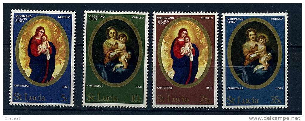 S	Ste Lucie ** N° 235 à 238 - Noël. Tableaux De Murillo - St.Lucia (1979-...)