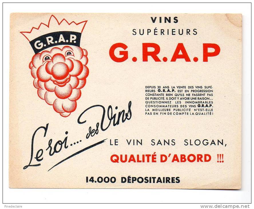 Buvard - Vins Supérieurs G.R.A.P - V