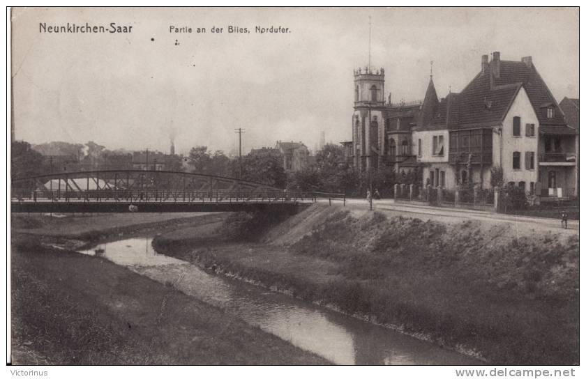 NEUNKIRCHEN-SAAR, Partie An Der Blies Nordufer, 1914 - Kreis Neunkirchen