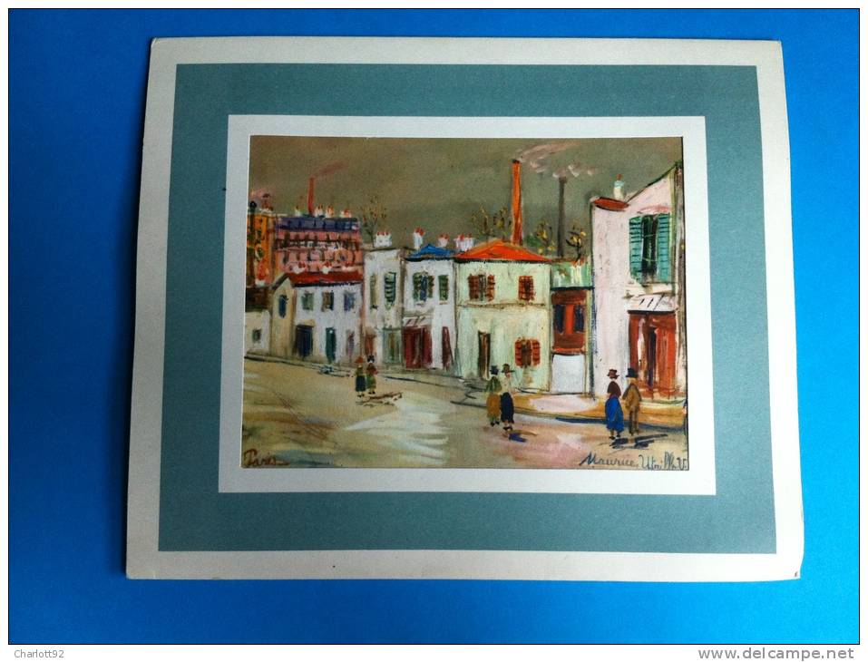 TRES JOLIE CARTE DOUBLE PARIS MAURICE UTRILLOV 18.50 X15.50 Tres Bon Etat Non Ecrite - Utrillo