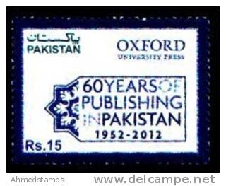 PAKISTAN MNH 2012 60 YEARS PUBLISHING OXFORD UNIVERSITY PRESS 1952 EDUCATION BOOK SCHOOL - Pakistan
