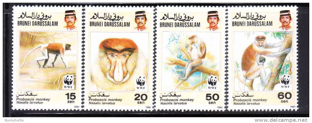 Brunei 1991 WWF Proboscis Monkey MNH - Brunei (1984-...)