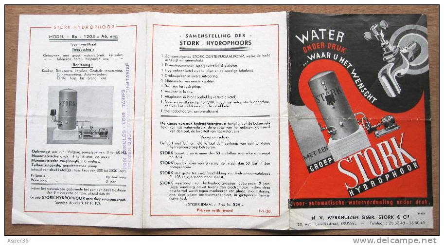 Brochure "Stork-Hydrophoor, NV Werkhuizen Gebr. Stork & Cie, Adolf Lavalléestraat, Brussel 1938 - Collections