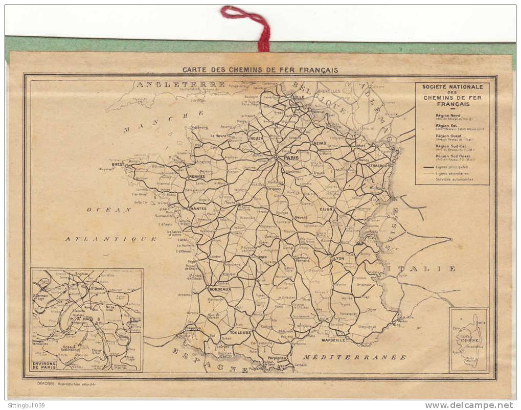 ALMANACH DES PTT 1945. Illustration De J. MAYOSSON. Avec Carte Des Chemins De Fer Français. - Small : 1941-60