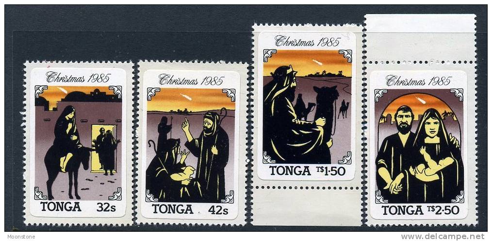 Tonga 1985 Christmas Self Adhesive Set Of 4, MNH - Tonga (1970-...)