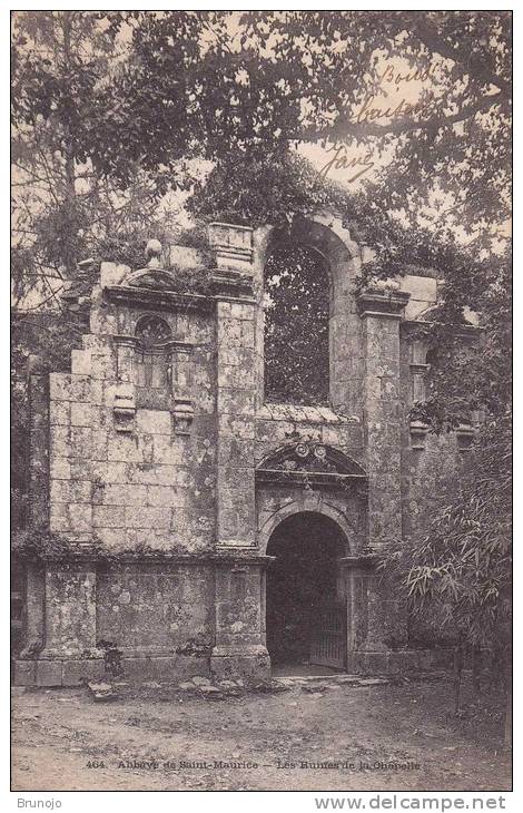 Abbaye De Saint-Maurice - Les Ruines De La Chapelle - Timbré - INDICATIONS AU DOS EN BRETON - Clohars-Carnoët