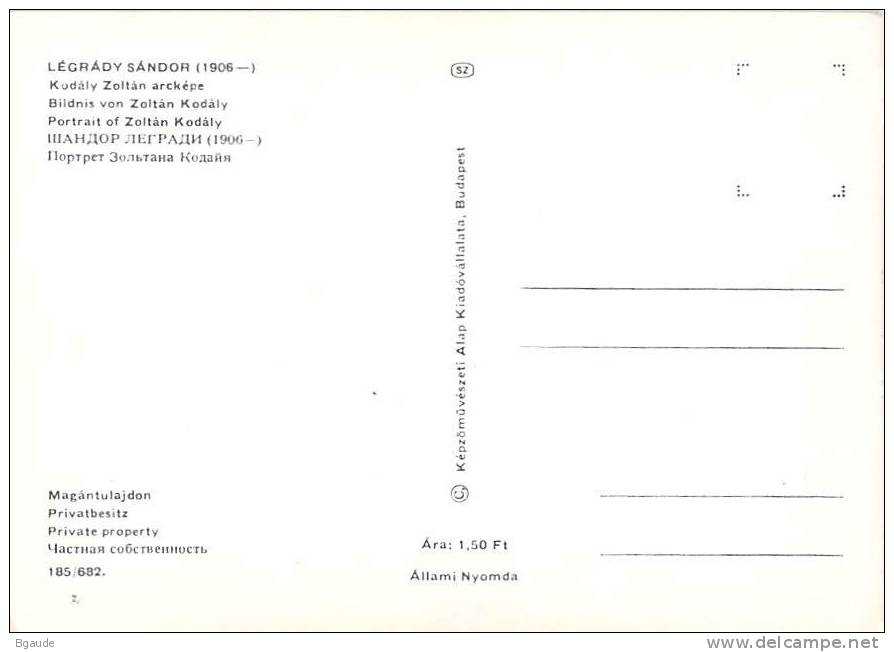 HONGRIE CARTE MAXIMUM NUM.YVERT 1964 MUSIQUE ZOLTAN KODALY - Maximumkarten (MC)