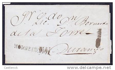 A)1853 PRESTAMP NOMBRE DE DIOS BLACK SEAL TO DURANGO WITH LETTER - Mexico