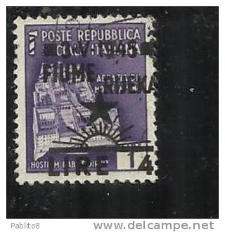 OCCUPAZIONE FIUME 1945 L. 4 SU 1 TIMBRATO - Yugoslavian Occ.: Fiume