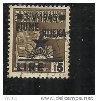 OCCUPAZIONE FIUME 1945 L. 5 SU 1 TIMBRATO - Jugoslawische Bes.: Fiume