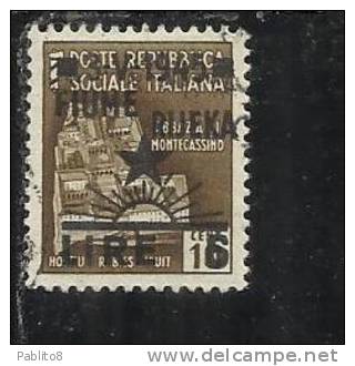 OCCUPAZIONE FIUME 1945 L. 6 SU 1 TIMBRATO - Yugoslavian Occ.: Fiume