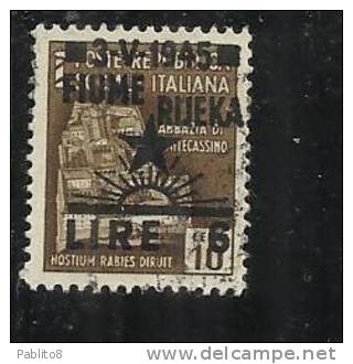 OCCUPAZIONE FIUME 1945 L. 6 SU 1 TIMBRATO - Occ. Yougoslave: Fiume