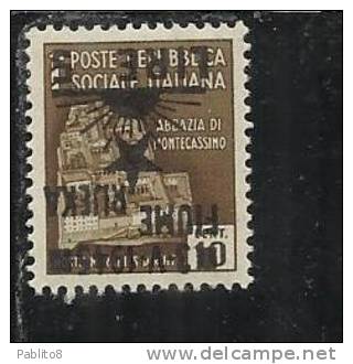 OCCUPAZIONE FIUME 1945 L. 5 SU 0.10 MNH SOPRASTAMPA CAPOVOLTA - Occup. Iugoslava: Fiume