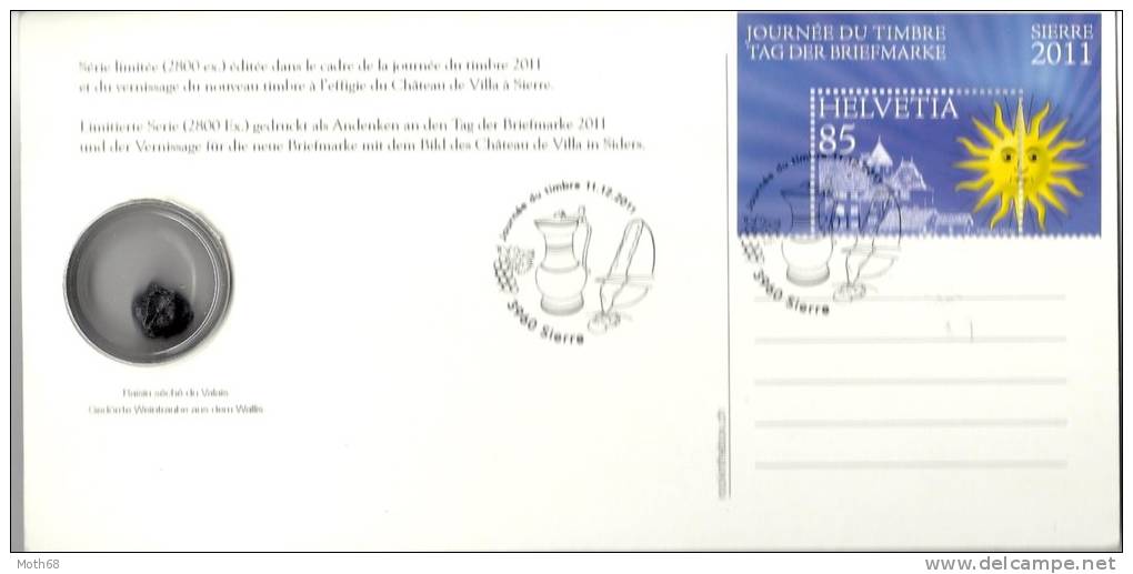 2011 Tag Der Briefmarke Sierre Limitierte Karte Mit Weintraube!! - Lettres & Documents