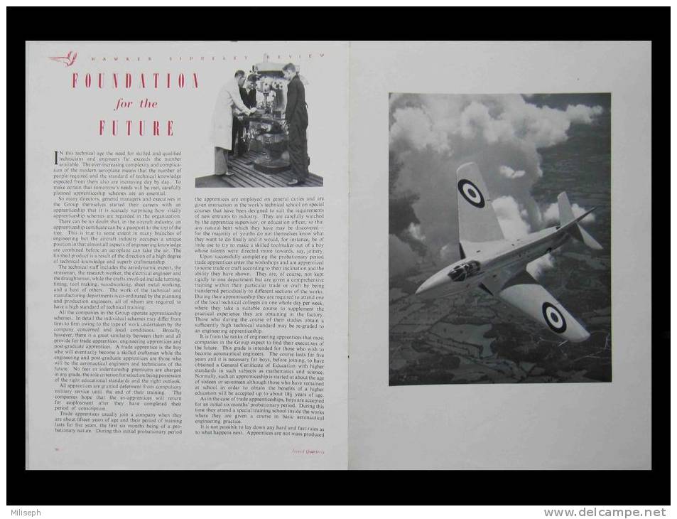 Extrait De Presse HAWKER SIDDELEY REVIEW - +/- 1950 - Avion HAWKER P.1067   (2927) - Fliegerei