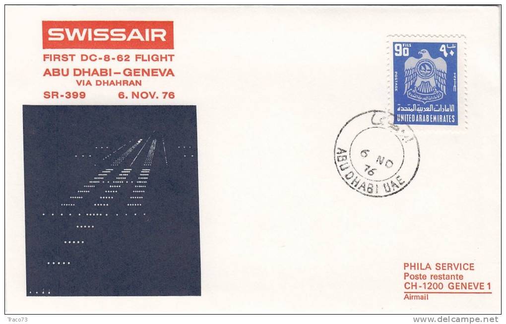 ABU DHABI /  GENEVE  -  Cover _ Lettera   _  SWISSAIR - Abu Dhabi