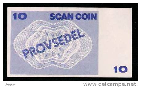 Test Note "SCANCOIN - AB TUMBA", 10 Units, Beids. Druck, RRRRR, UNC, Provsedel 120 X 68 Mm, Typ A - Zweden