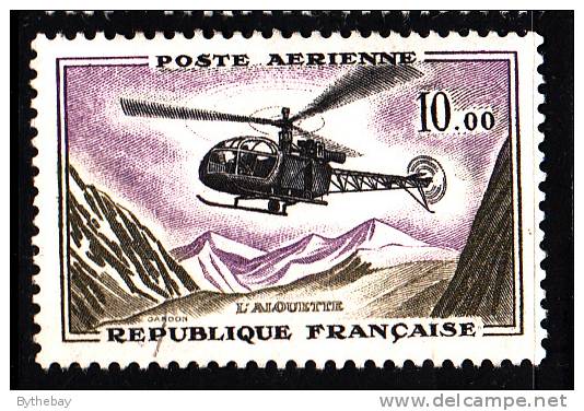 France Used Scott #C40 10fr Alouette Helicopter - 1960-.... Matasellados