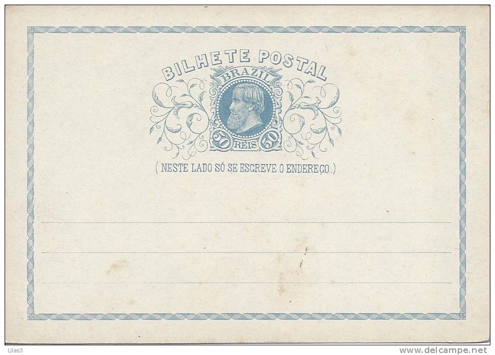 Entier Postal Carte Postale 50 Reis Bleu Neuf Superbe - Postal Stationery