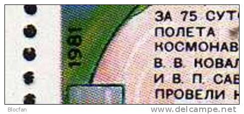 Abart Orbitalkomplex 1981 Saljut 6 Raumschiff Sojus Sowjetunion 5122/3+ I ** 6€ Kristall Präparat Se-tenant Of USSR CCCP - Varietà E Curiosità