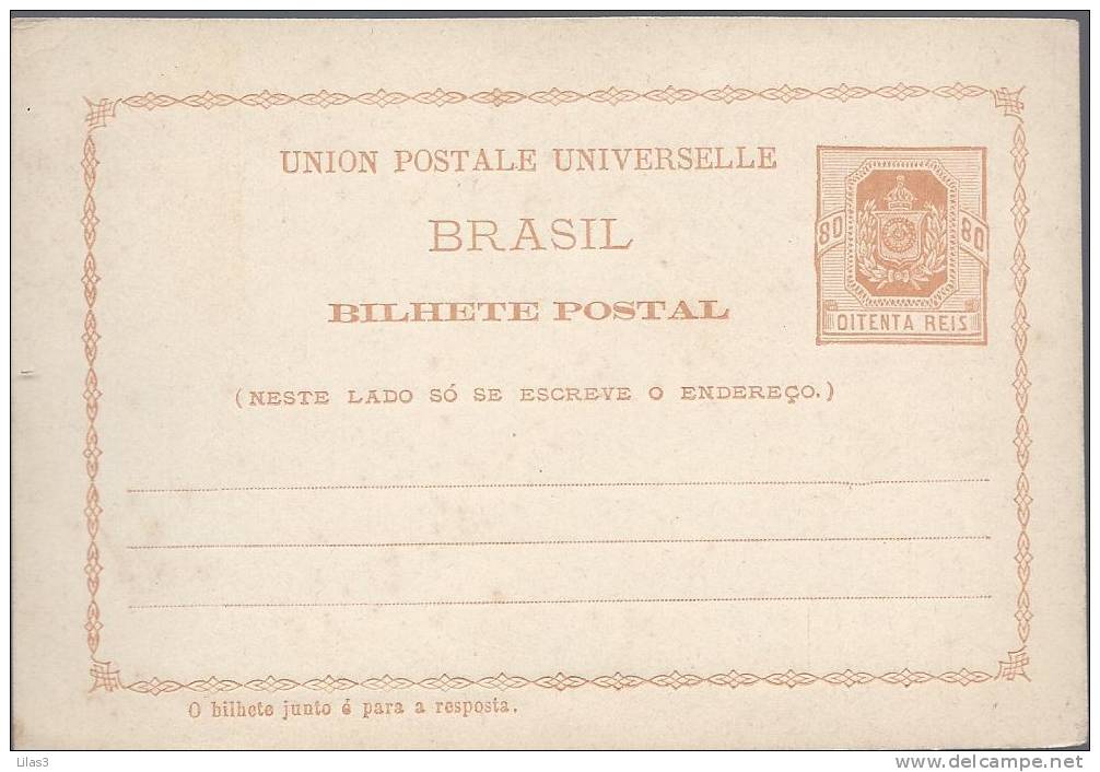 Entier Postal Carte Postale 80 Reis Brun  Neuf Superbe - Postal Stationery